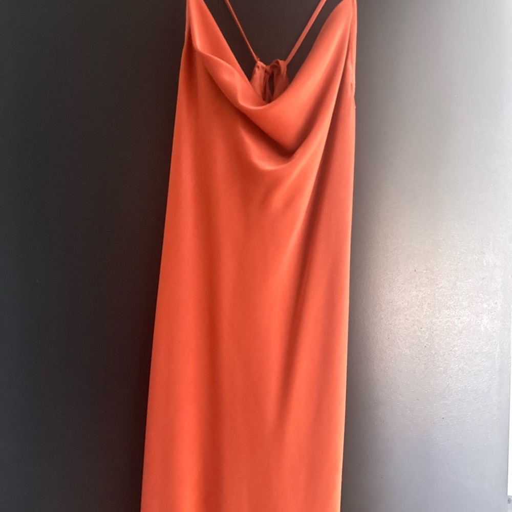 Elegant Orange Slip Dress